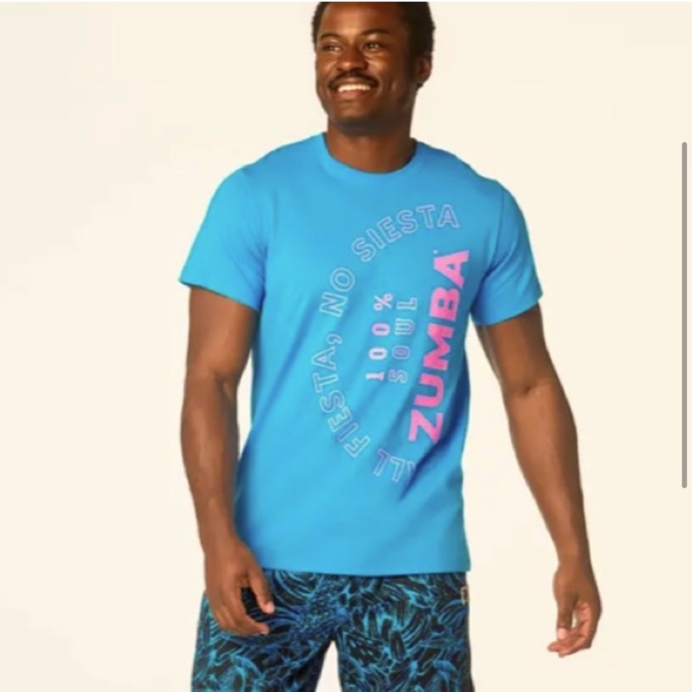 ZUMBA ALL FIESTA NO SIESTA UNISEX BLUE TSHIRT